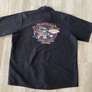 Red Kap Men’s 2XL Black Work Shirt Nostalgia Street Rods Las Vegas Car Graphic